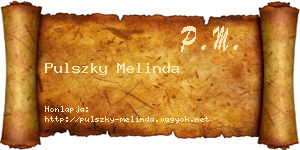 Pulszky Melinda névjegykártya